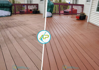 Surface Cleaning DECK Before & After – AP Cleaning & Power Washing